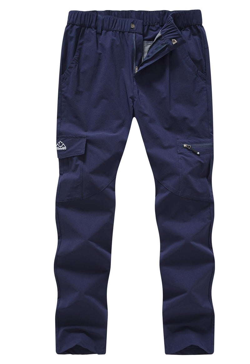 YSENTO Women's Hiking Pants Lightweight Stretch Quick Drying UPF 50 Camping Travel Work Cargo Pants 6 Pockets Navy Size XL - Image 1